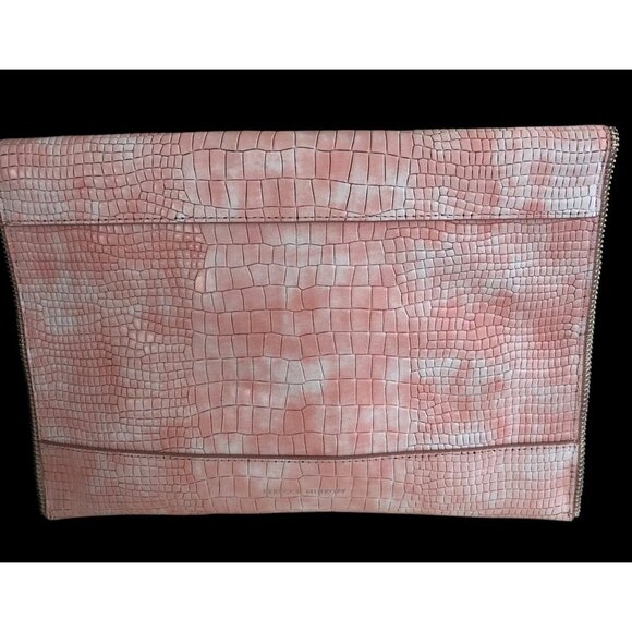 **SOLD**NWT Rebecca Minkoff Leo Leather Envelope Clutch with Snakeskin Embossed - Picture 2 of 10